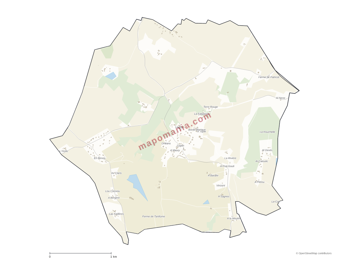 Carte de Lugan à personnaliser