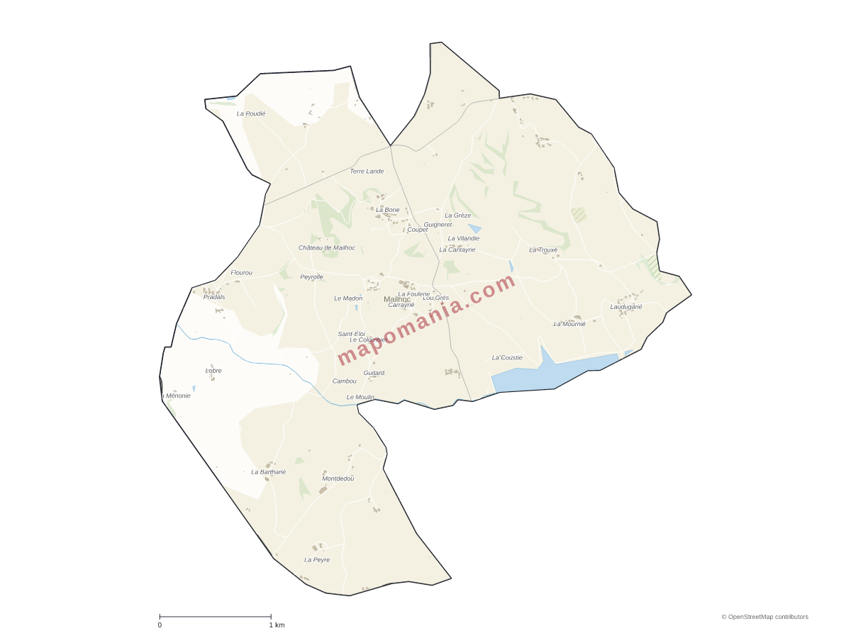 Carte de Mailhoc à personnaliser