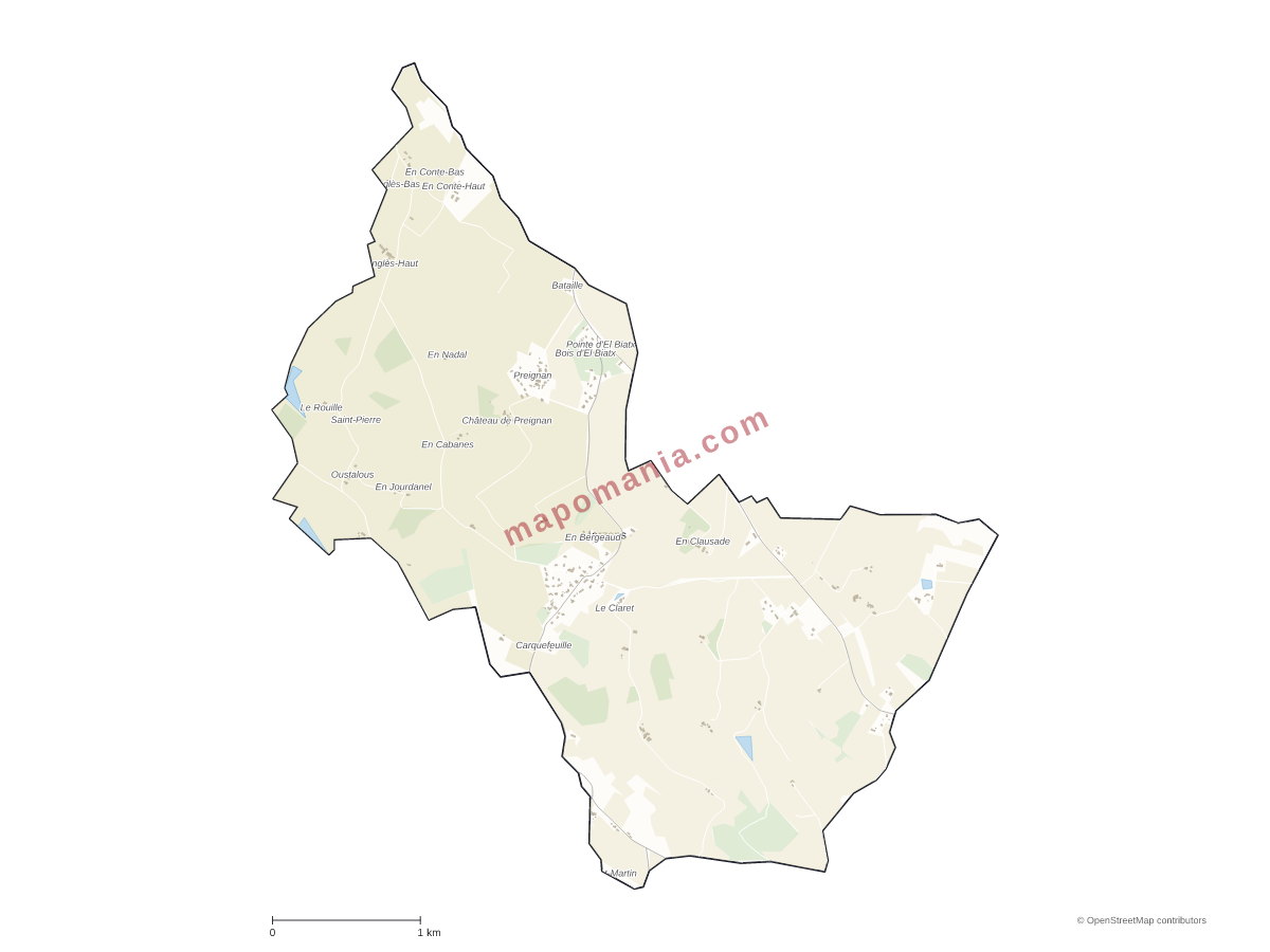 Carte de Marzens à personnaliser