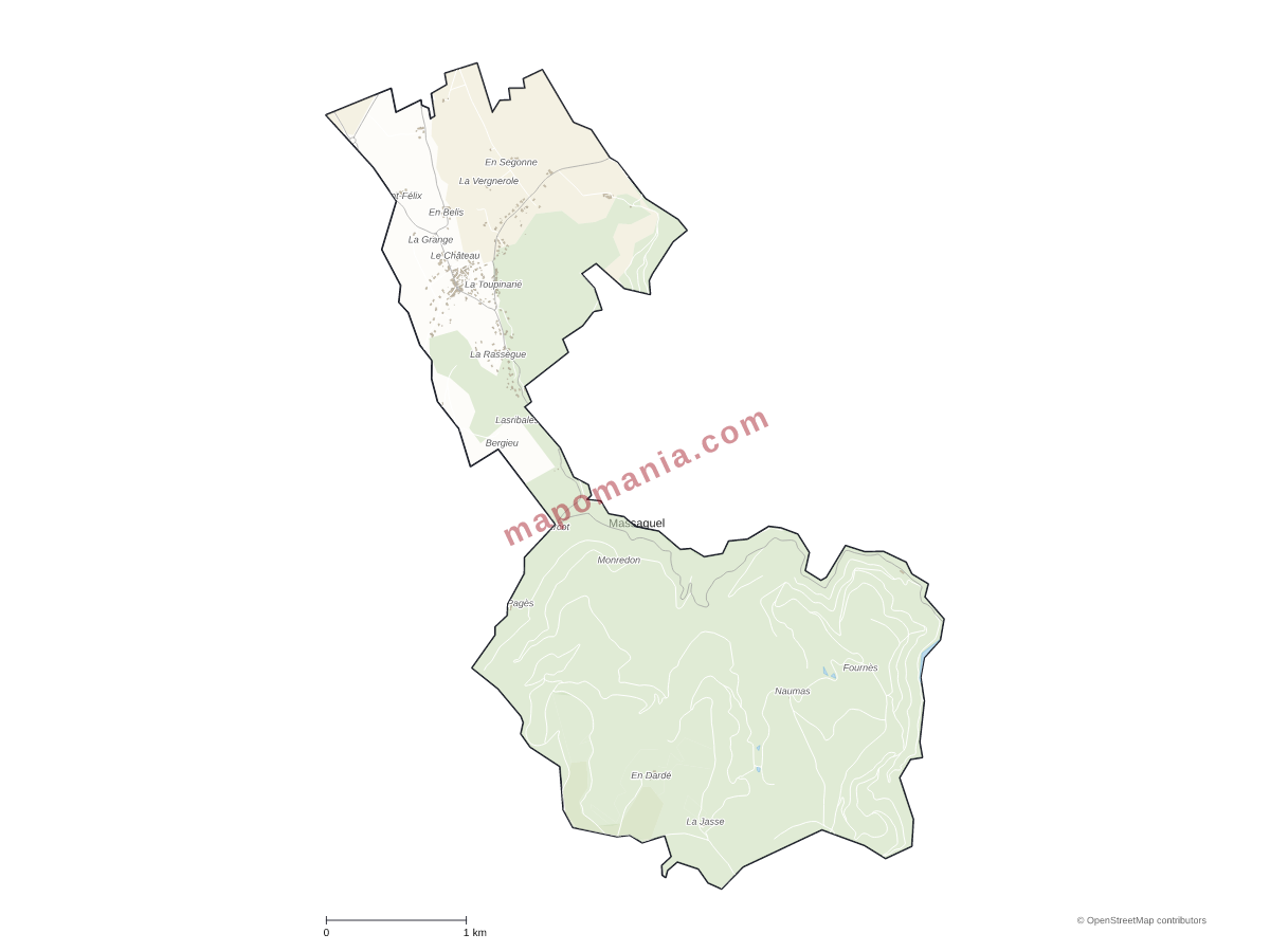 Carte de Massaguel à personnaliser