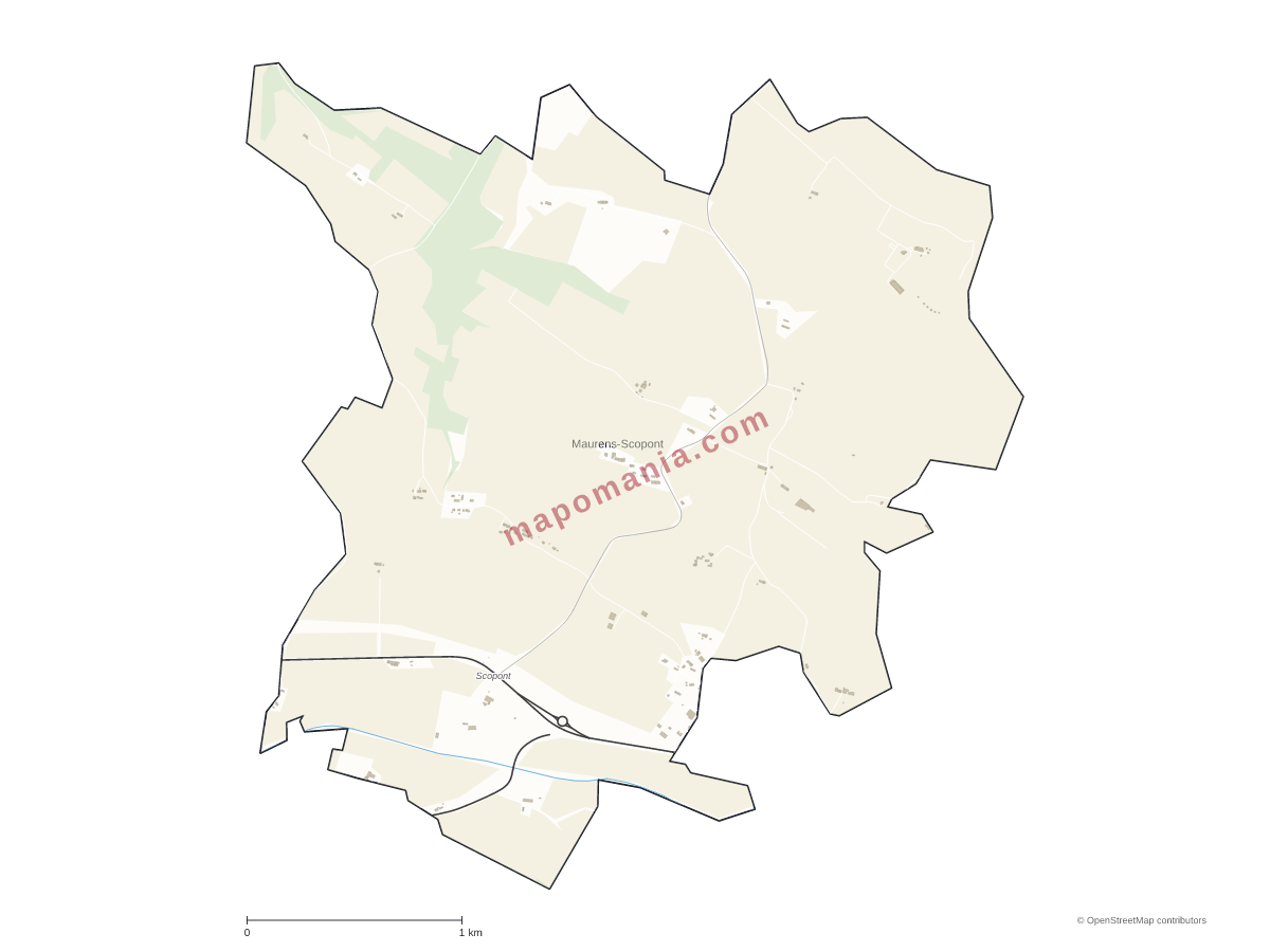 Carte de Maurens-Scopont à personnaliser