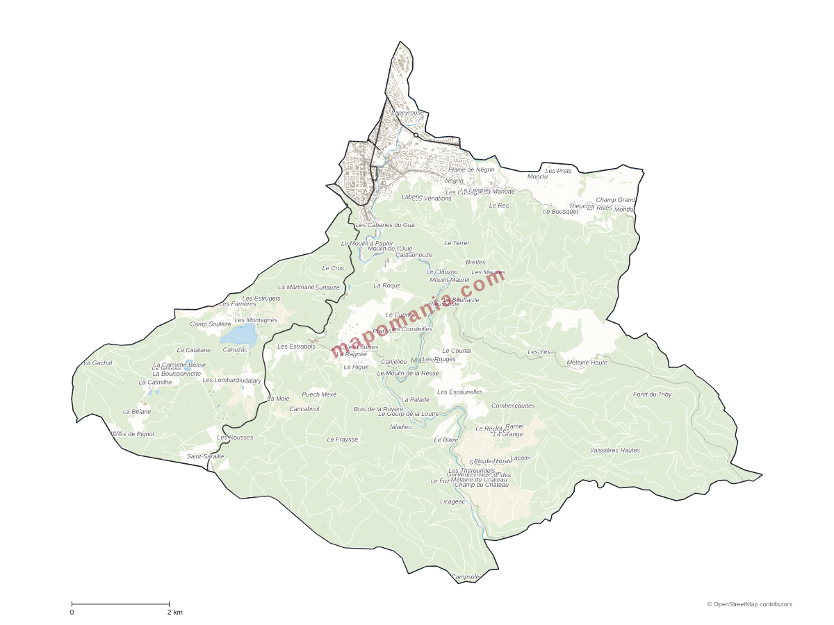 Carte de Mazamet à personnaliser
