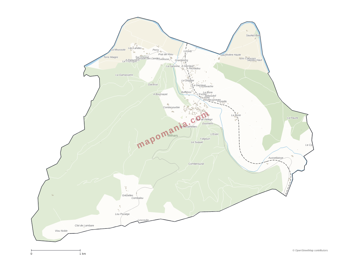Carte de Milhars à personnaliser