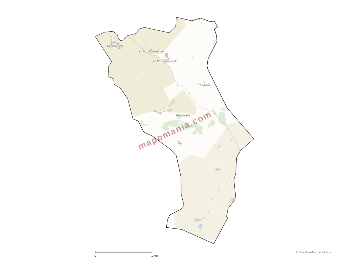 Carte de Montauriol à personnaliser