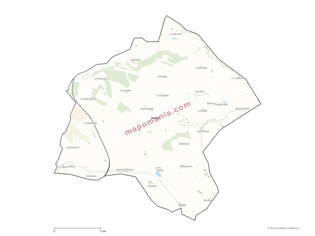Carte de Montfa à personnaliser
