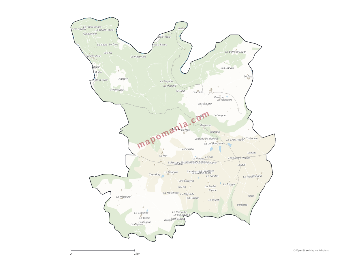 Carte de Montirat à personnaliser