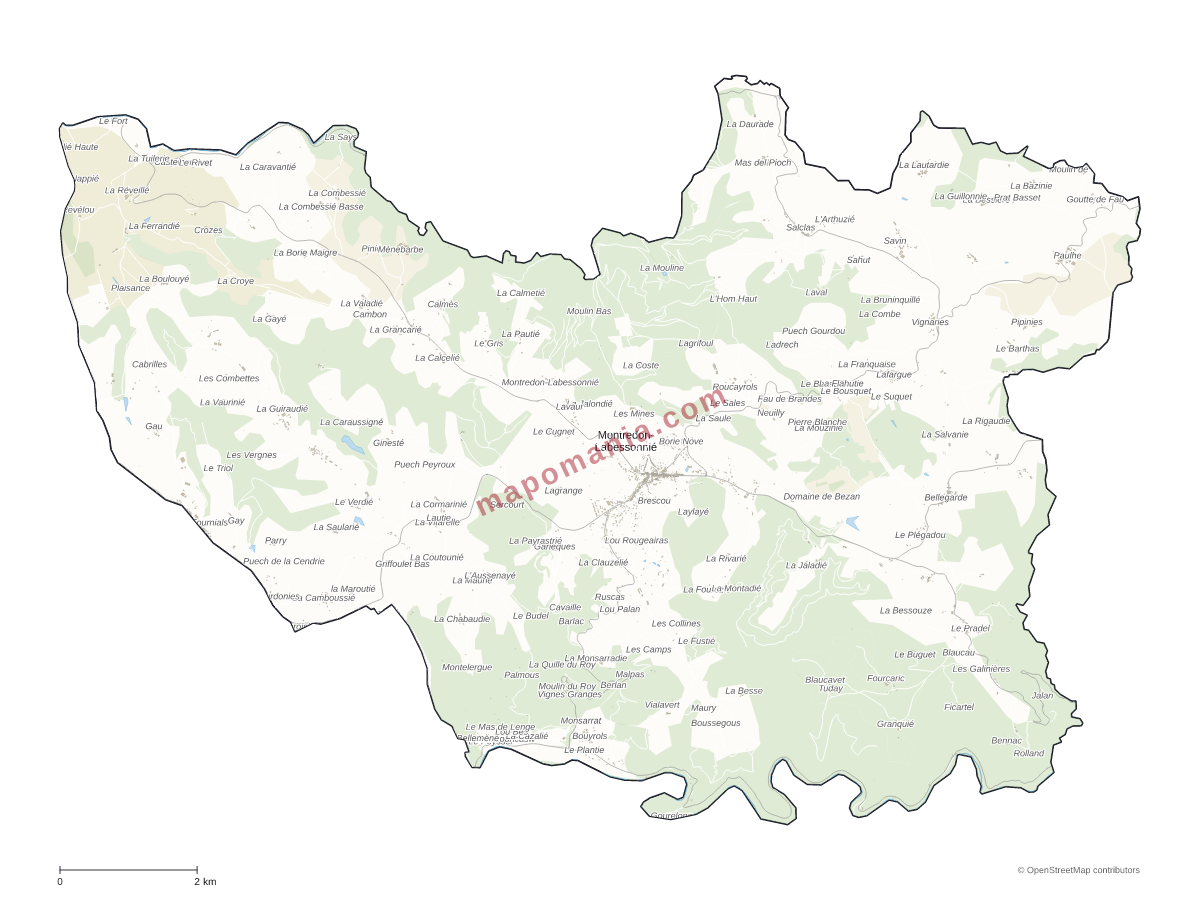 Carte de Montredon-Labessonnié à personnaliser