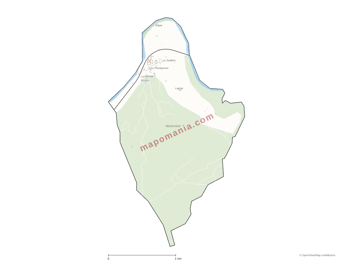 Carte de Montrosier à personnaliser