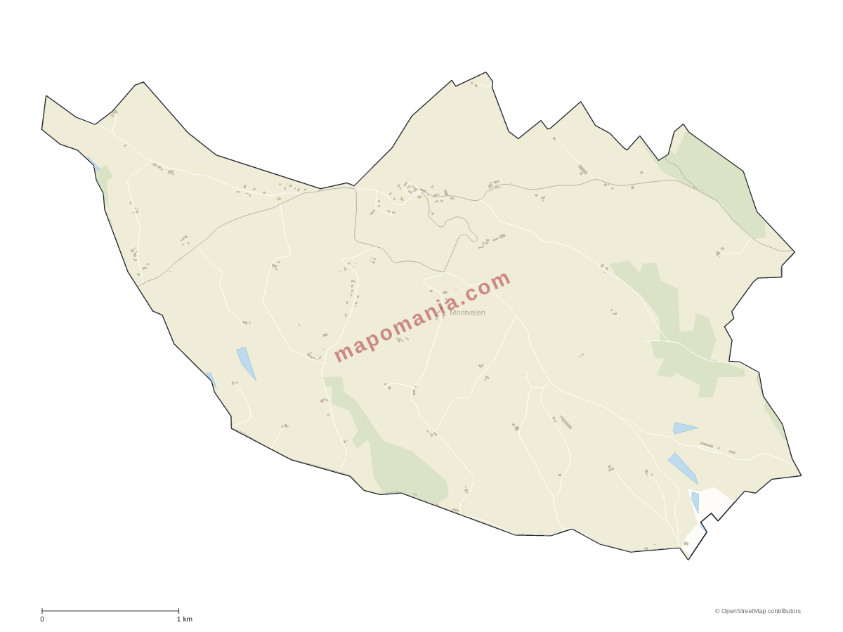 Carte de Montvalen à personnaliser