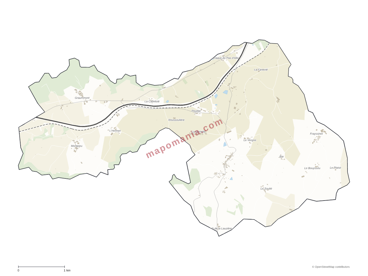 Carte de Moularès à personnaliser