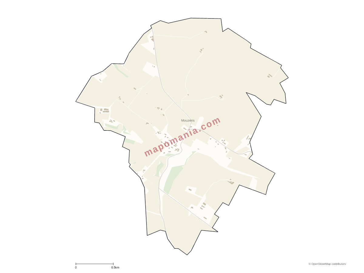Carte de Mouzens à personnaliser