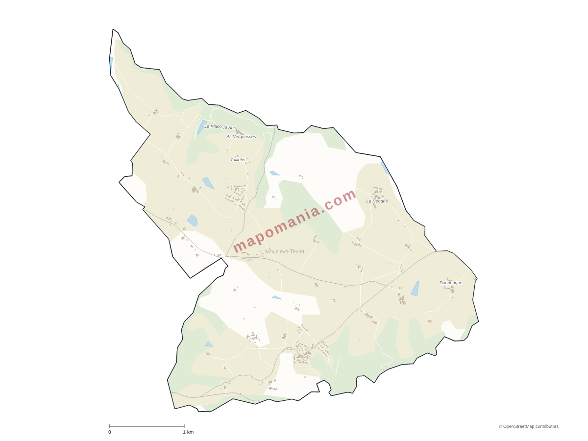 Carte de Mouzieys-Teulet à personnaliser