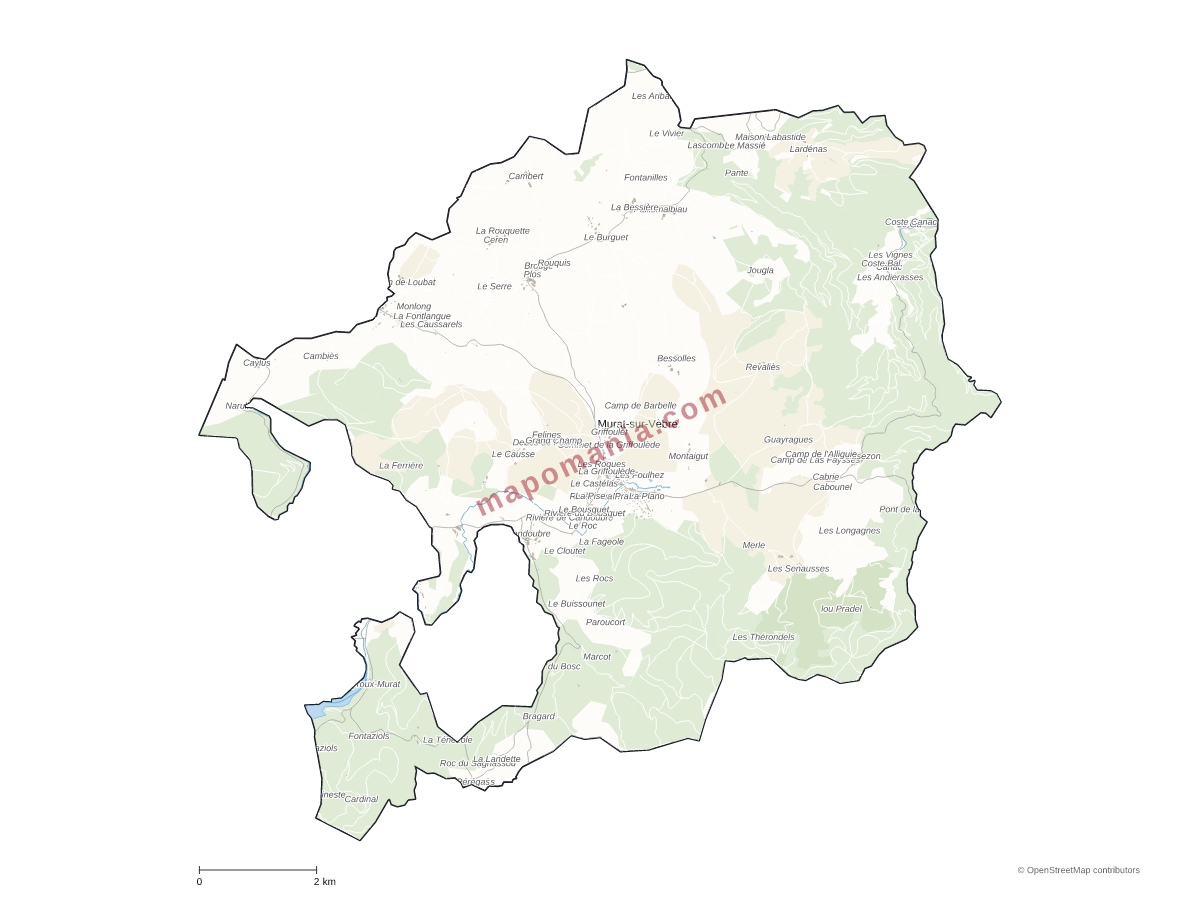 Carte de Murat-sur-Vèbre à personnaliser
