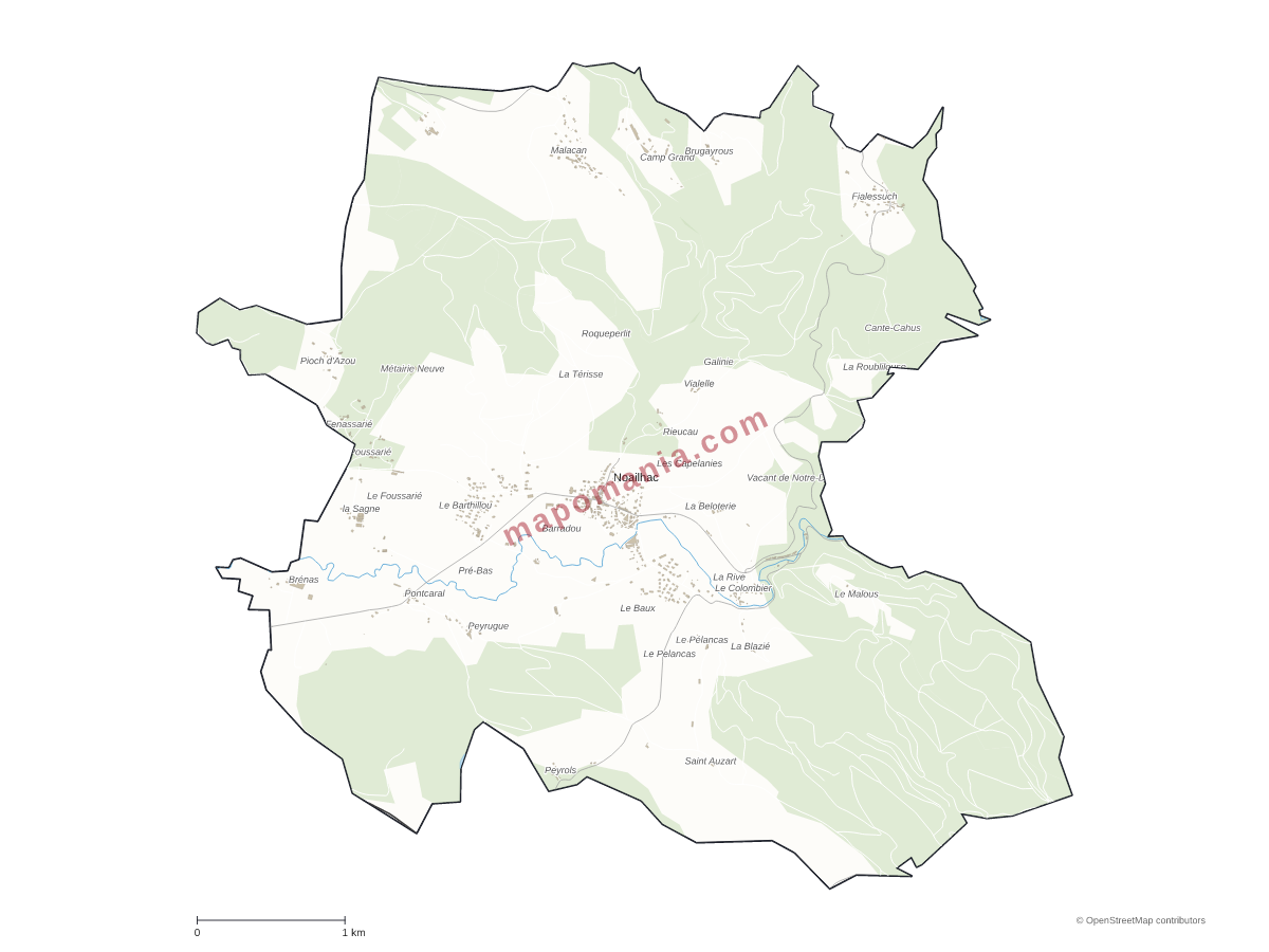 Carte de Noailhac à personnaliser