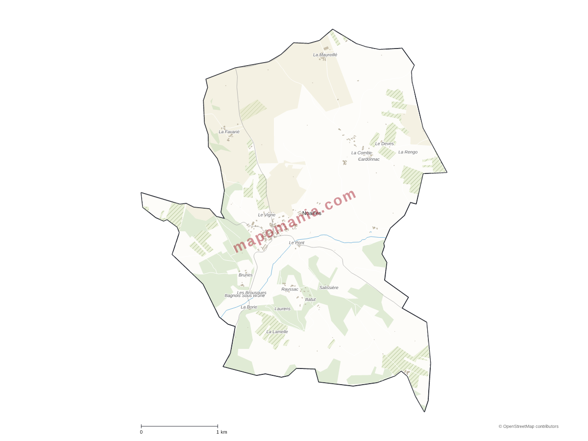 Carte de Noailles à personnaliser