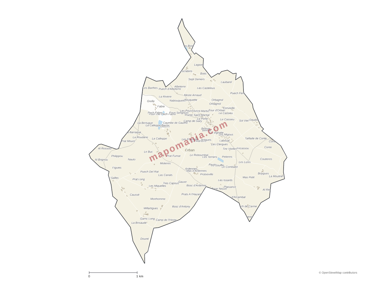 Carte de Orban à personnaliser
