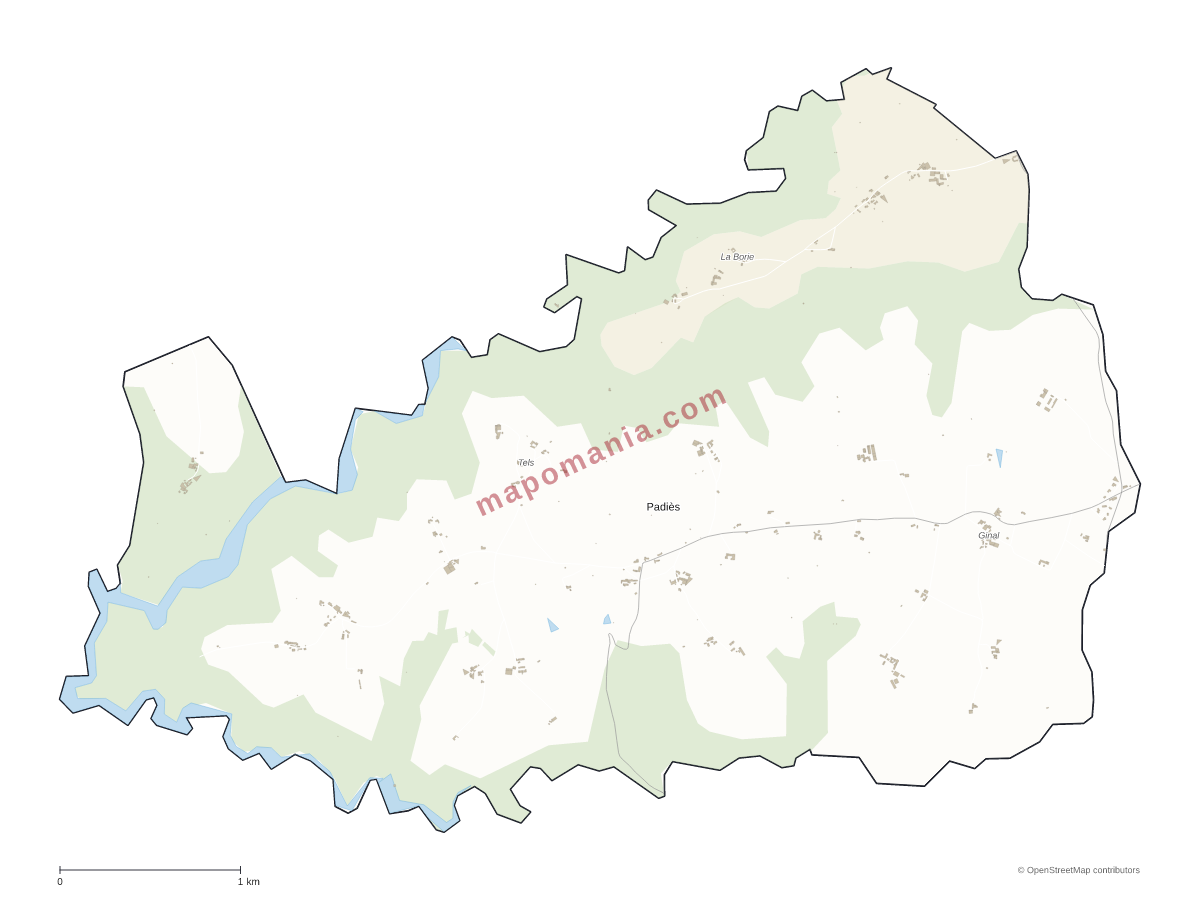 Carte de Padiès à personnaliser