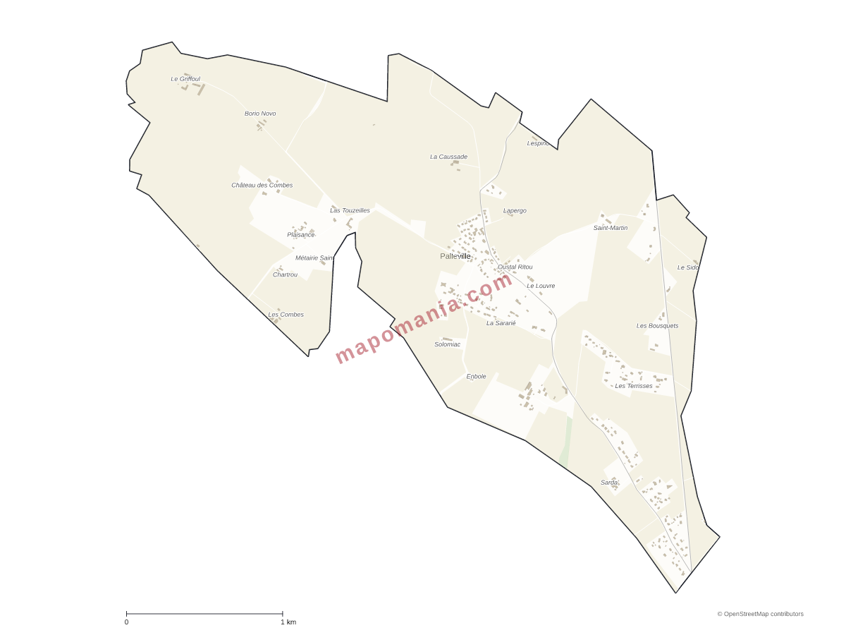 Carte de Palleville à personnaliser