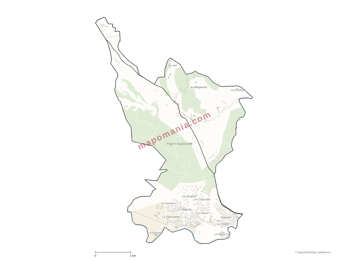Carte de Payrin-Augmontel à personnaliser