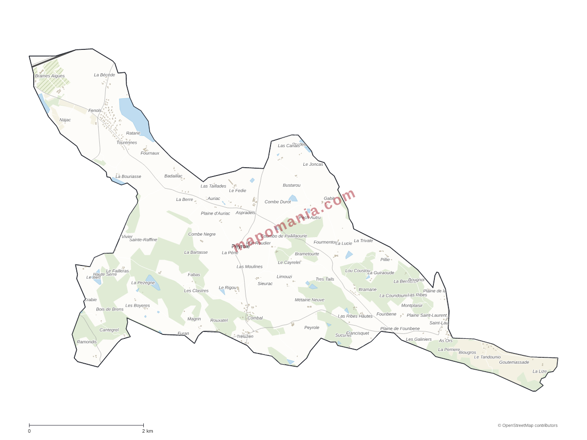 Carte de Peyrole à personnaliser
