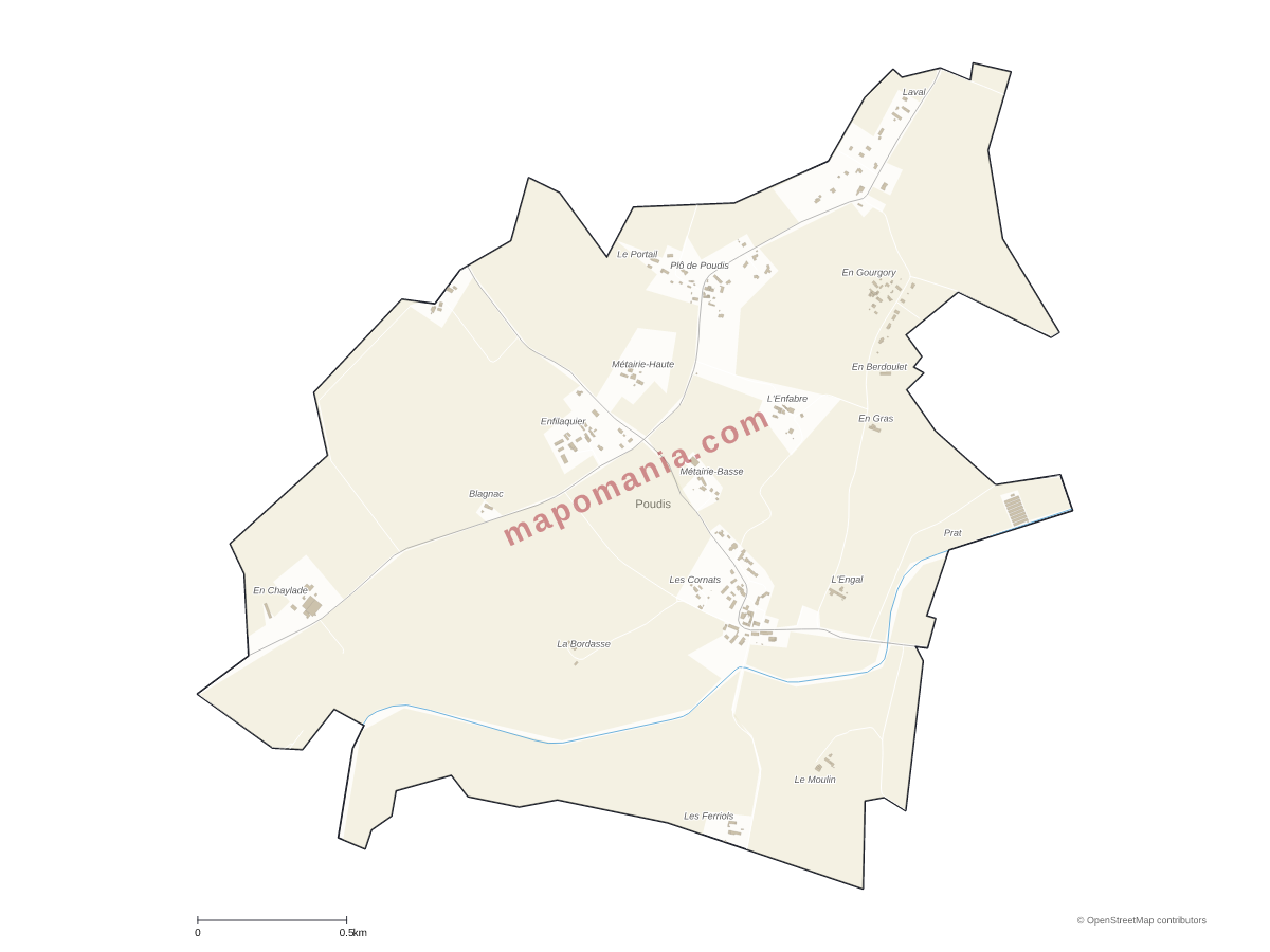 Carte de Poudis à personnaliser