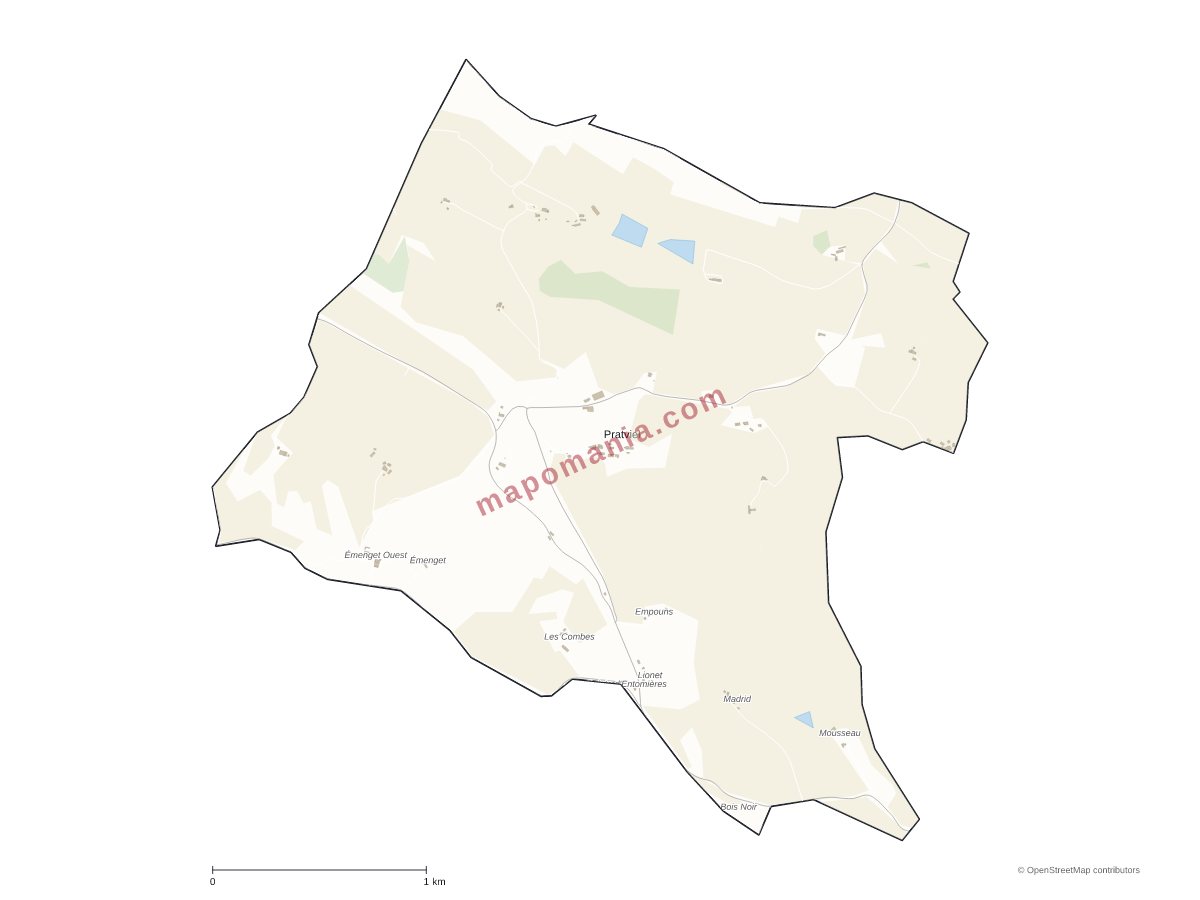 Carte de Pratviel à personnaliser