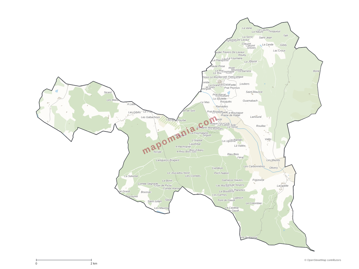 Carte de Puycelsi à personnaliser