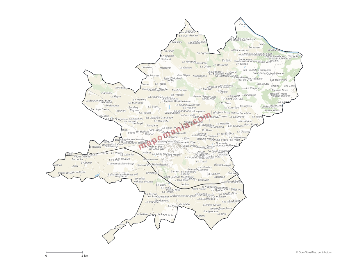 Carte de Puylaurens à personnaliser