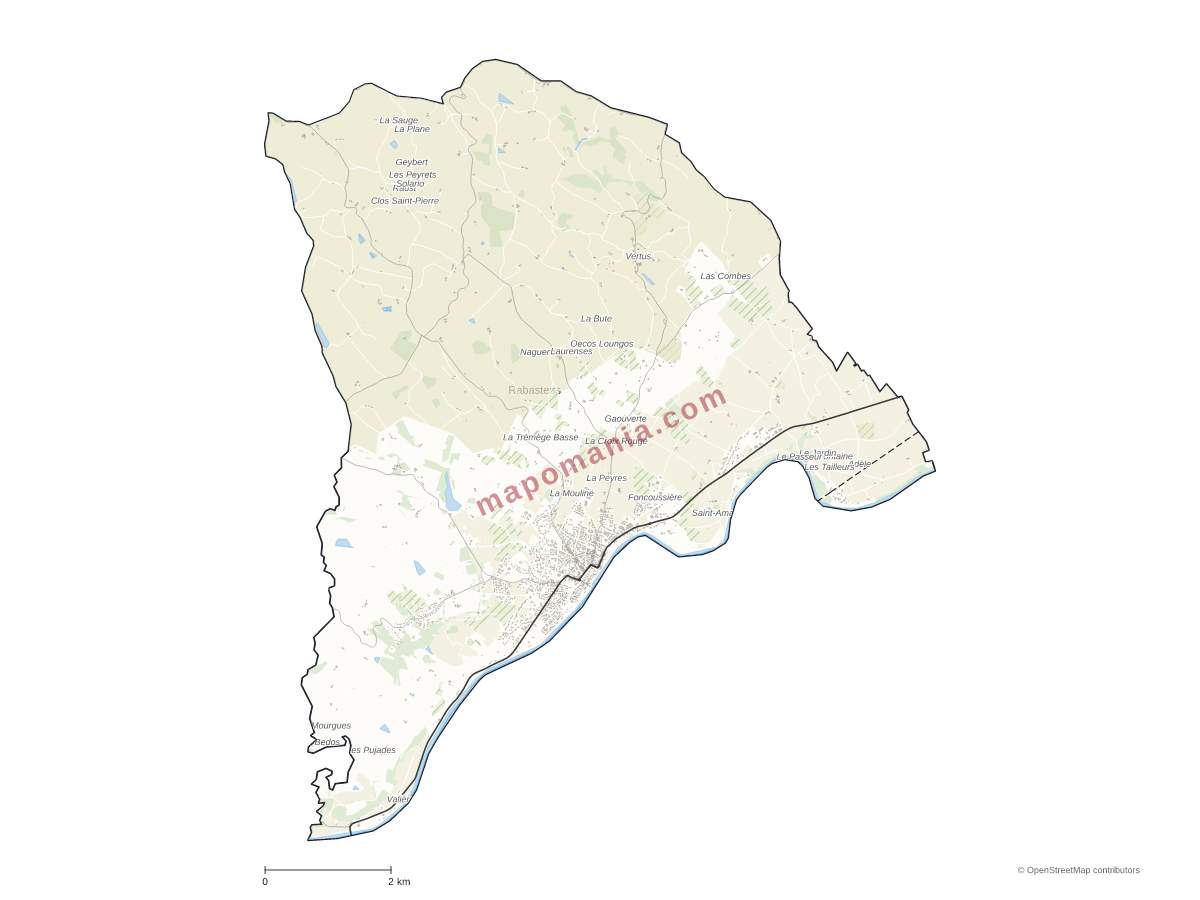 Carte de Rabastens à personnaliser