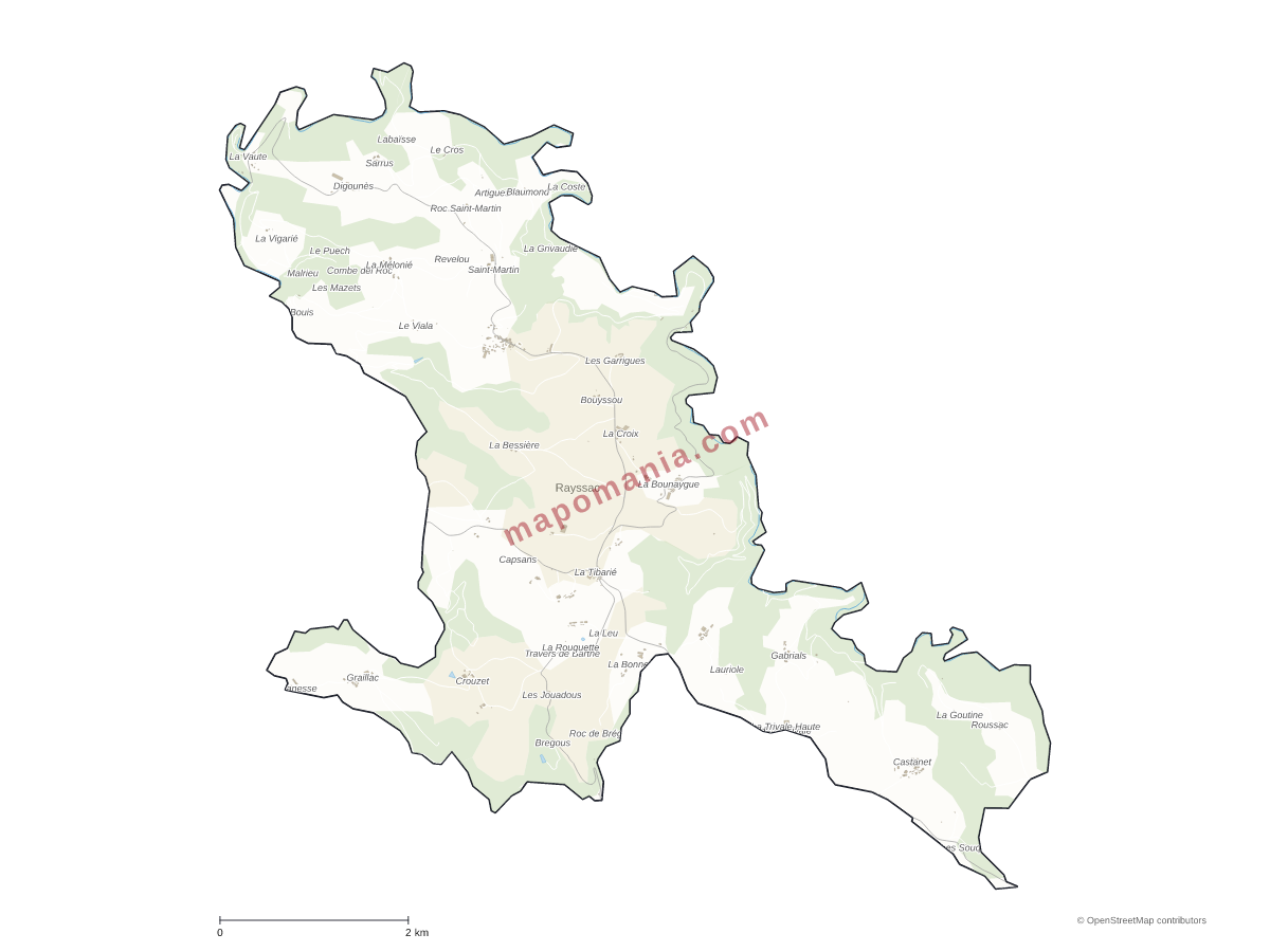 Carte de Rayssac à personnaliser