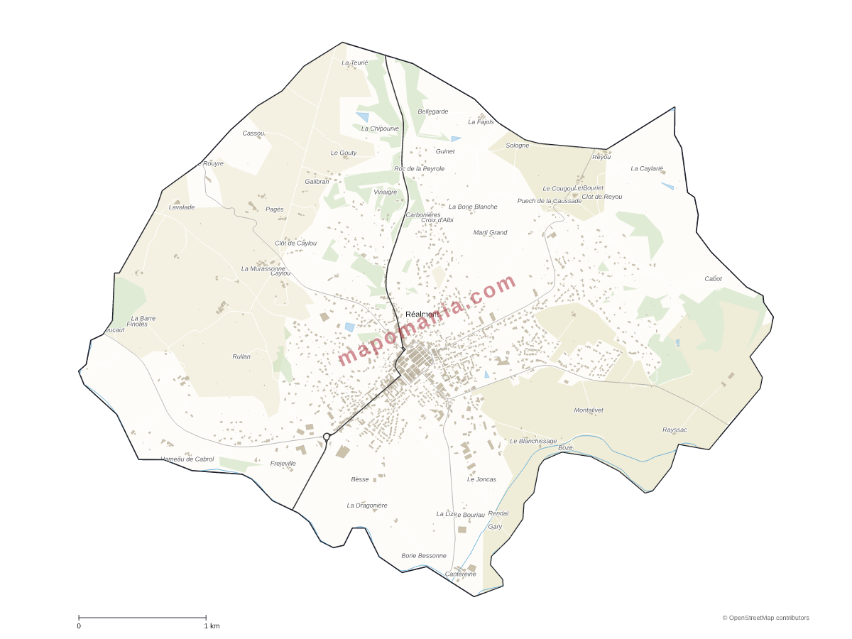 Carte de Réalmont à personnaliser