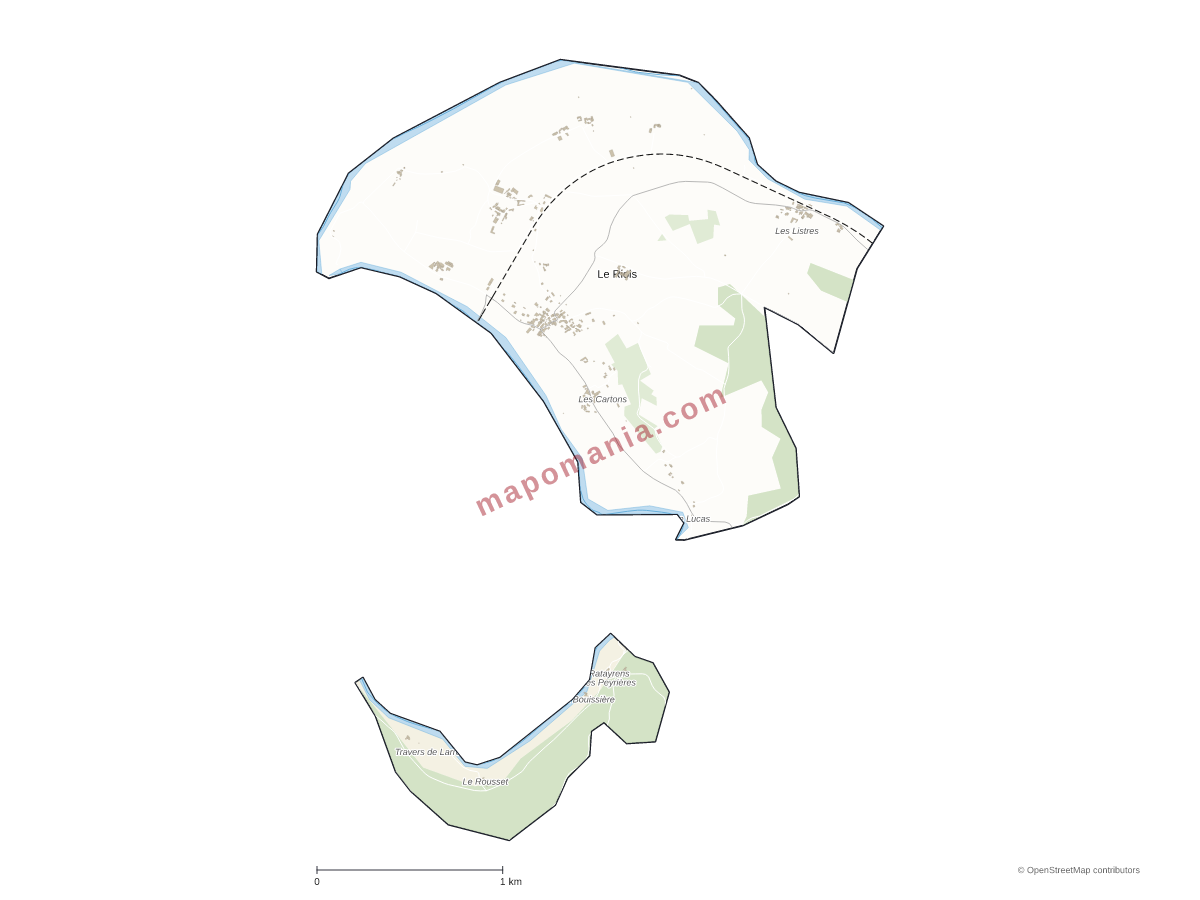 Carte de Le Riols à personnaliser