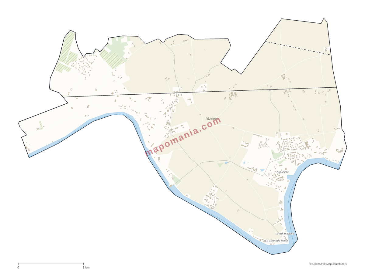 Carte de Rivières à personnaliser