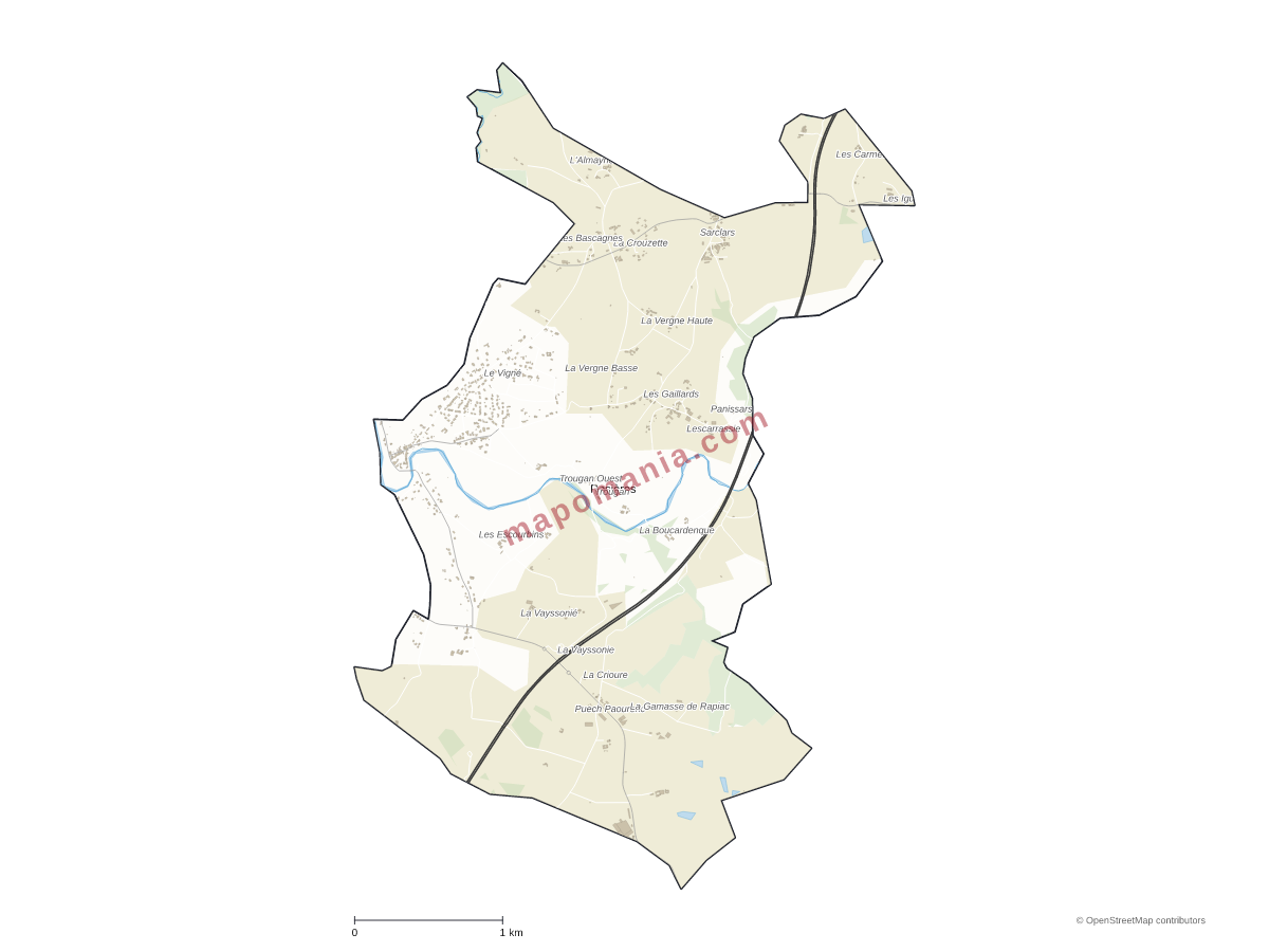 Carte de Rosières à personnaliser