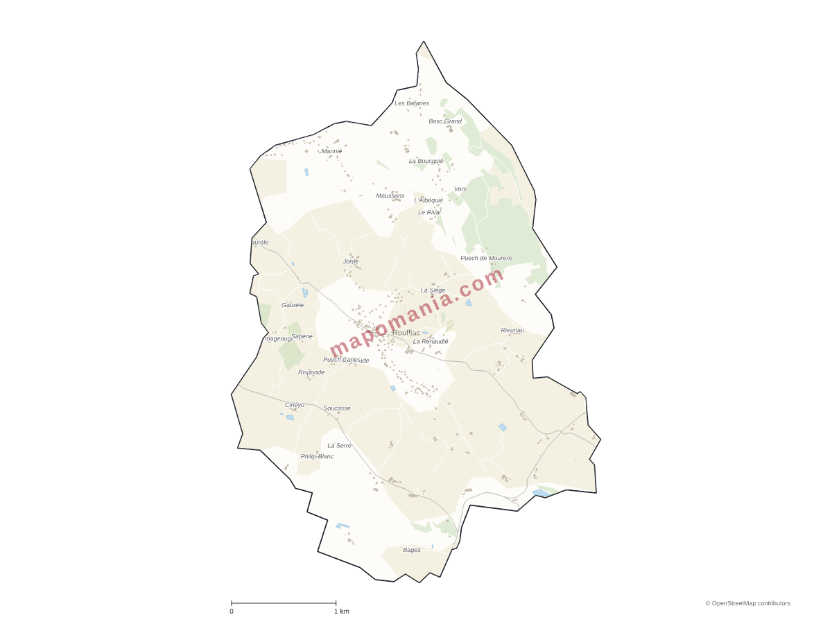 Carte de Rouffiac à personnaliser