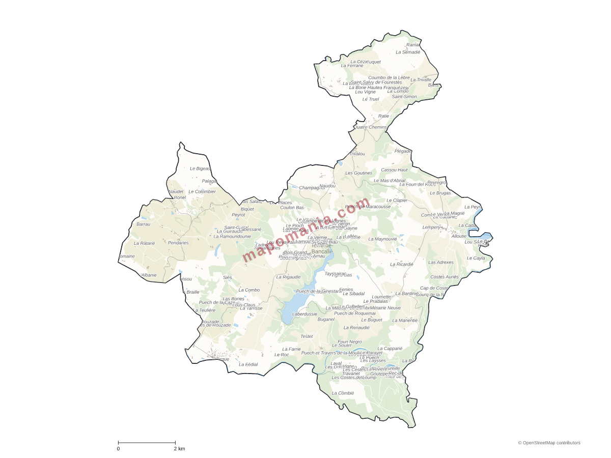 Carte de Terre-de-Bancalié à personnaliser