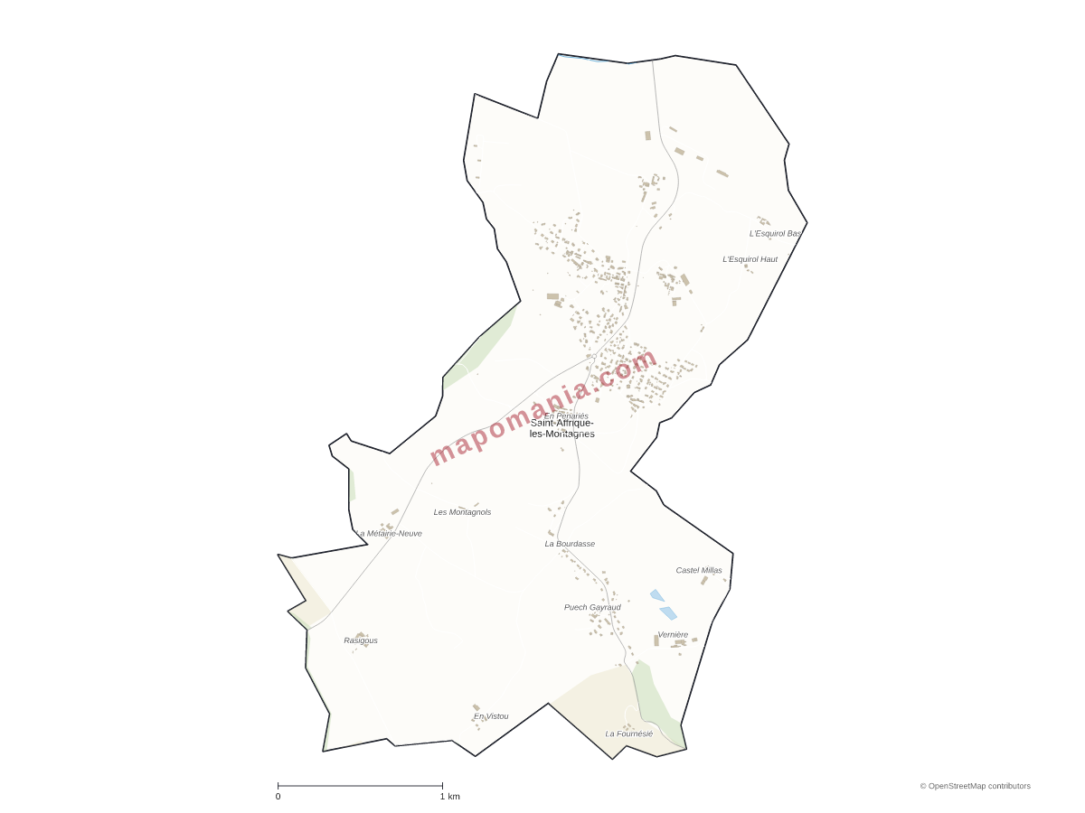 Carte de Saint-Affrique-les-Montagnes à personnaliser