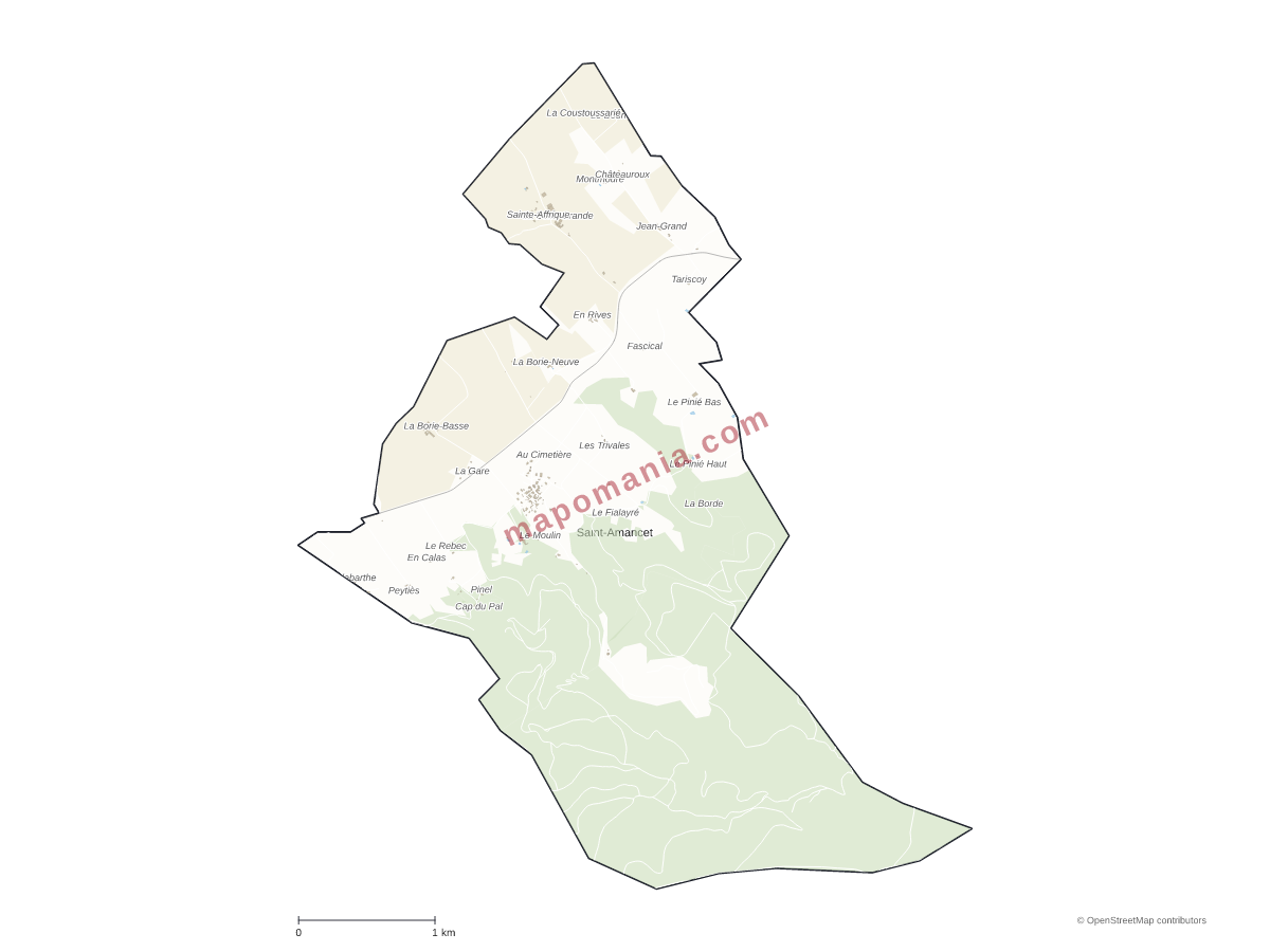Carte de Saint-Amancet à personnaliser