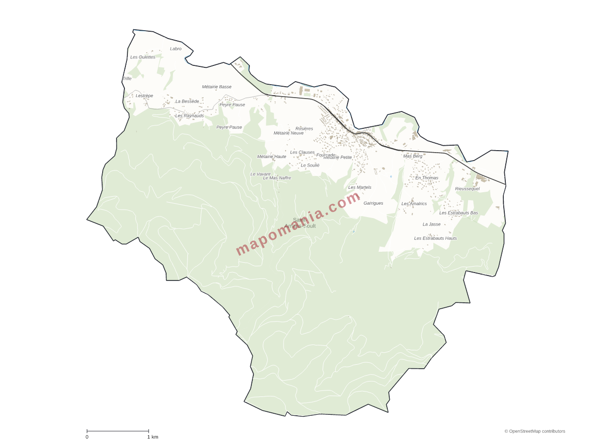 Carte de Saint-Amans-Soult à personnaliser