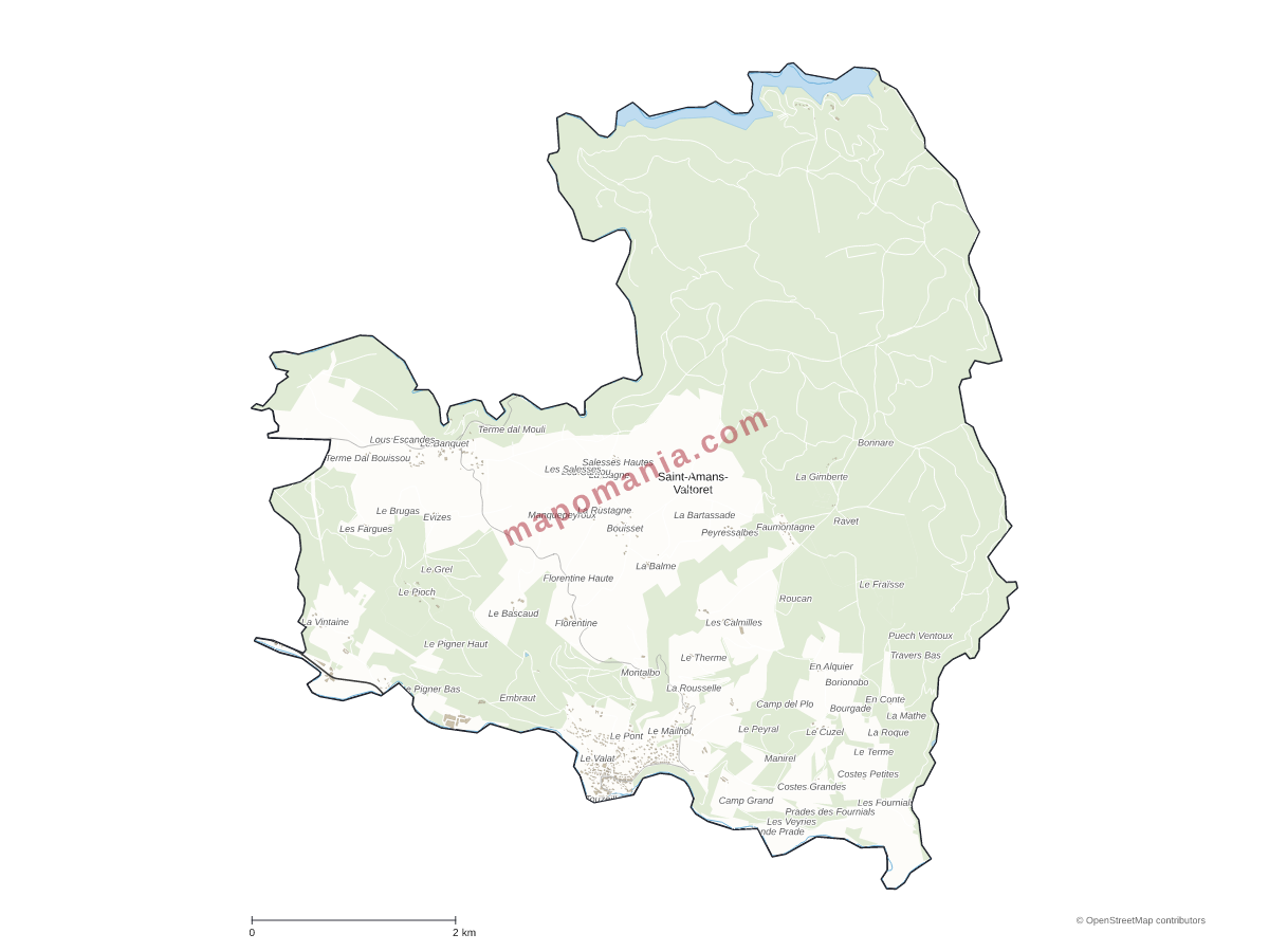 Carte de Saint-Amans-Valtoret à personnaliser