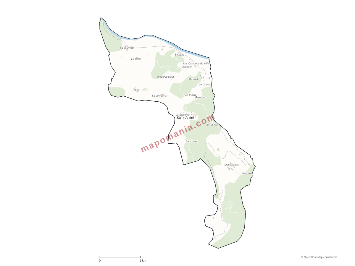 Carte de Saint-André à personnaliser