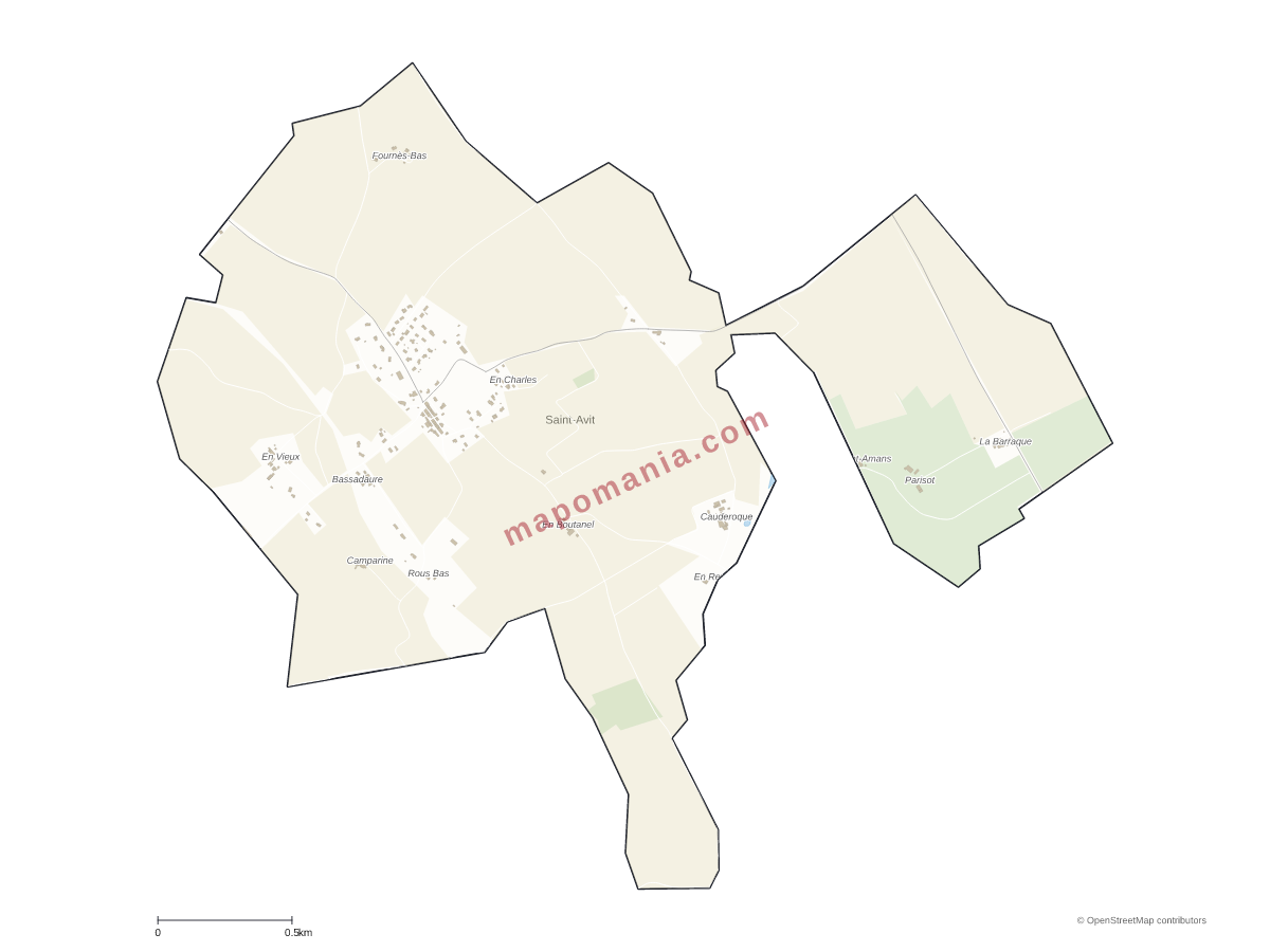 Carte de Saint-Avit à personnaliser
