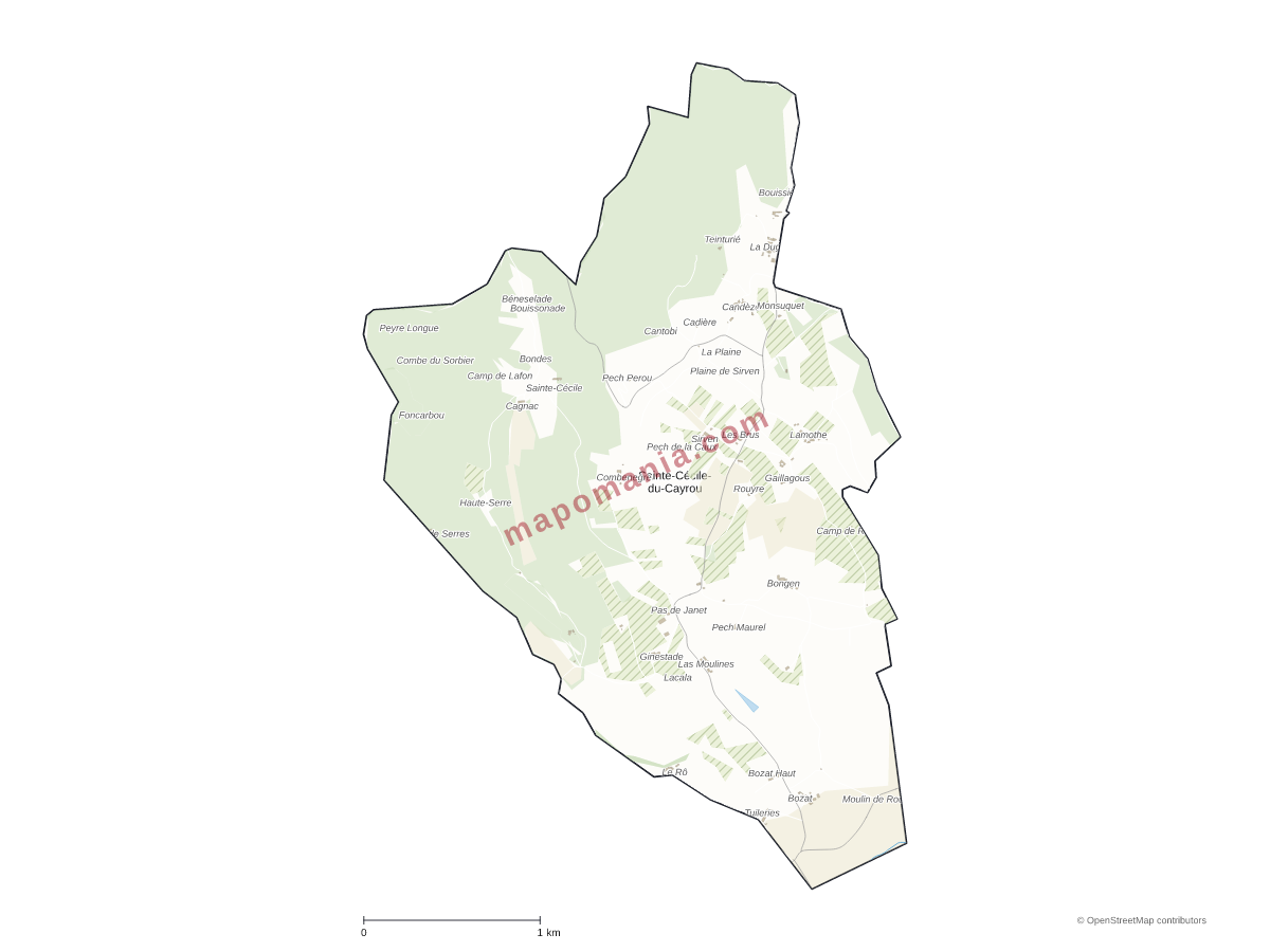 Carte de Sainte-Cécile-du-Cayrou à personnaliser