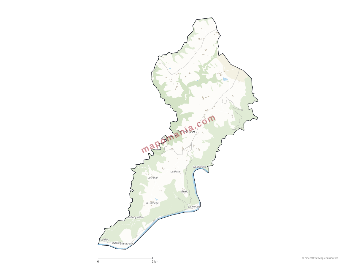 Carte de Saint-Cirgue à personnaliser
