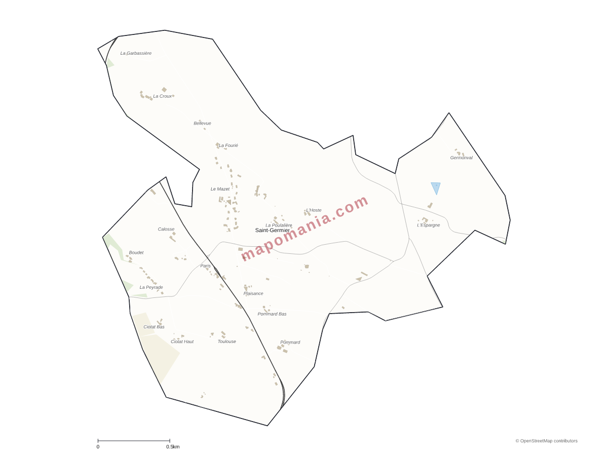 Carte de Saint-Germier à personnaliser