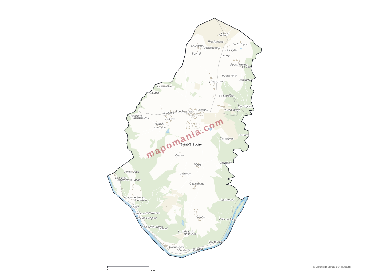 Carte de Saint-Grégoire à personnaliser