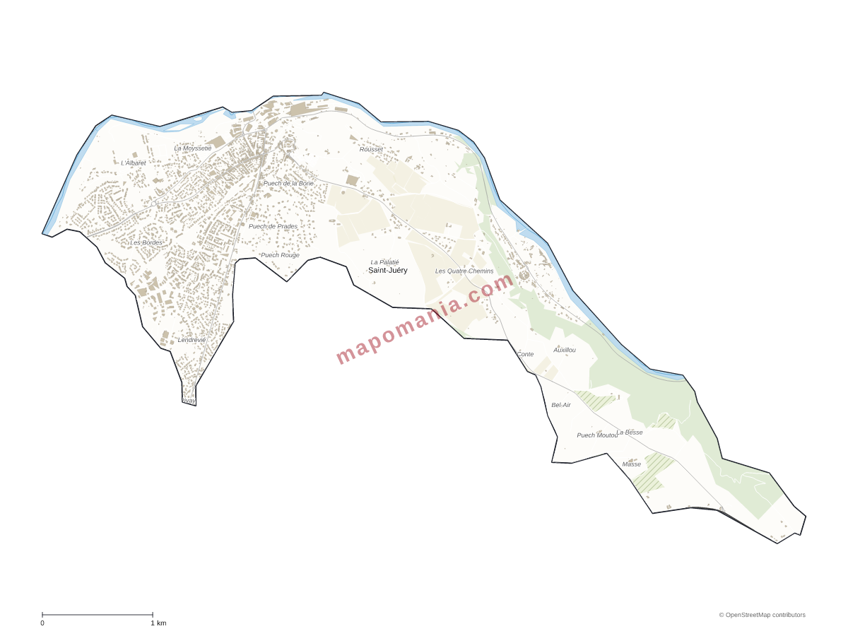 Carte de Saint-Juéry à personnaliser