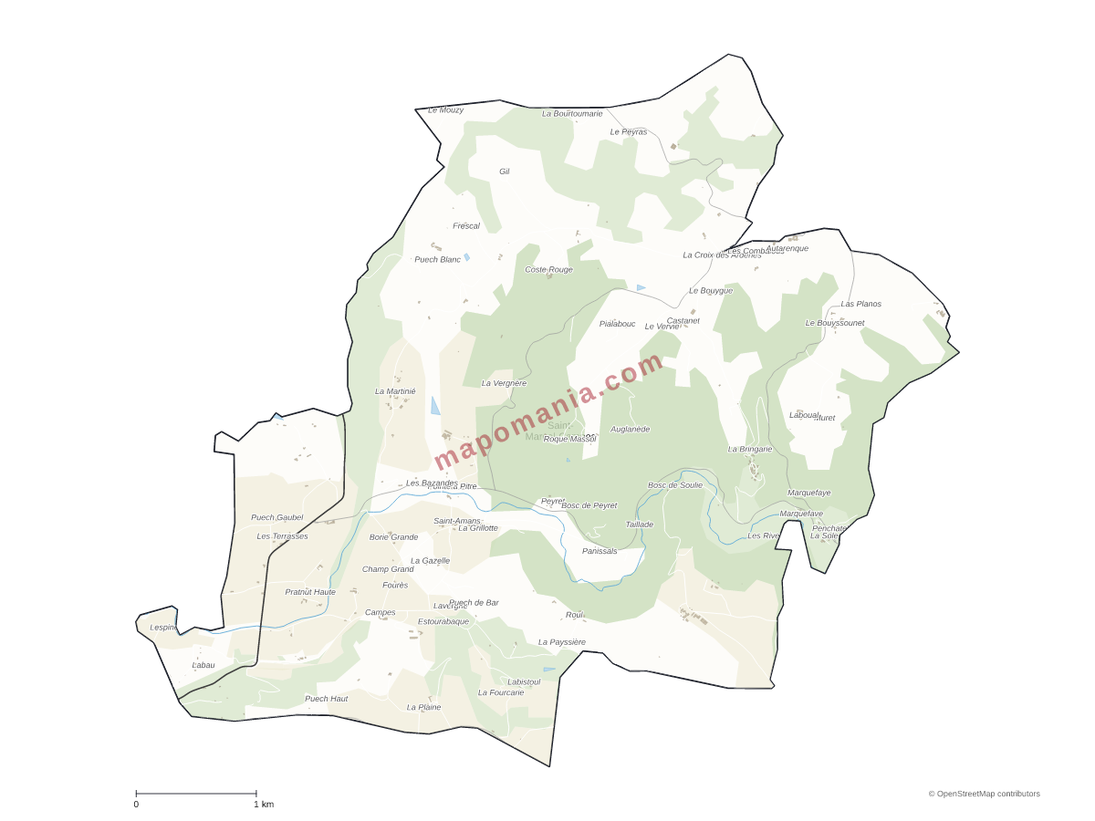 Carte de Saint-Marcel-Campes à personnaliser