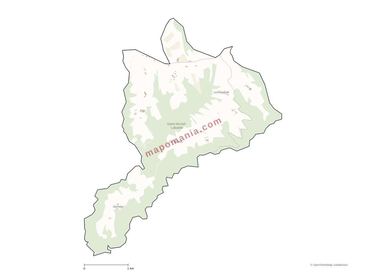 Carte de Saint-Michel-Labadié à personnaliser