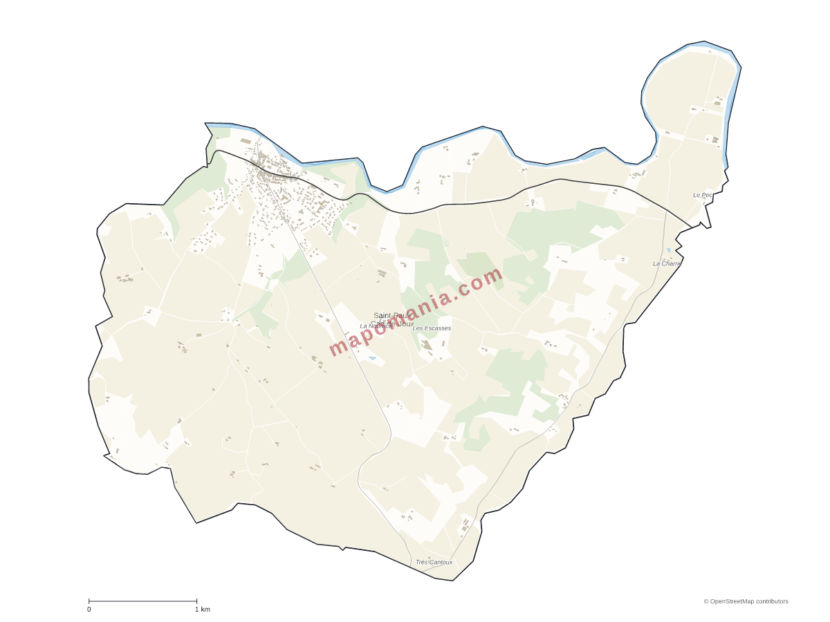 Carte de Saint-Paul-Cap-de-Joux à personnaliser